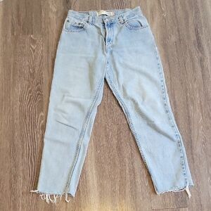 Levi's Blue Ankle Cropped Jeans Distressed Style